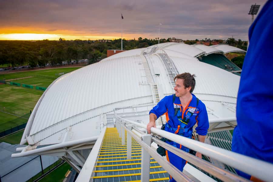 Adelaide: Rooftop Climbing Experience of the Adelaide Oval - Walking the Roofline: Commentary While You Climb