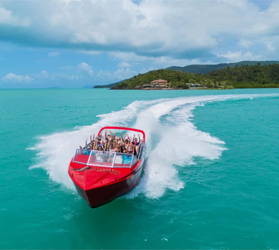 Airlie Beach: 30-Minute Jet Boat Ride - Getting to the floating office at Coral Sea Marina