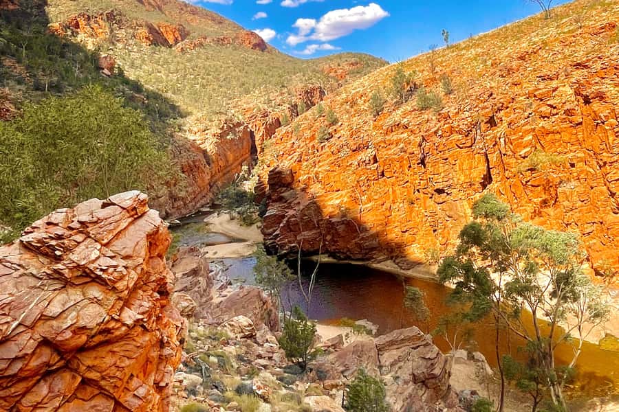 Alice Springs: West MacDonnell Ranges & Standley Chasm Tour - Standley Chasm (Angkerle Atwatye): walking between 80-metre walls