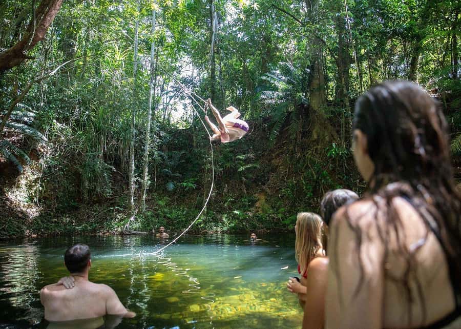 Cairns: Cape Tribulation, Beaches, Crocs & Swimming Day Tour - Lunch, beach time, and Great Barrier Reef sea views