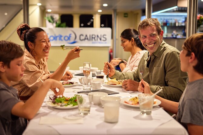 Cairns Catamaran Harbour and Dinner Cruise - The cruise route: waterfront lights, then mangroves in Trinity Inlet