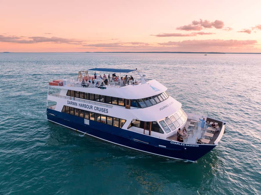 Darwin: Darwin Harbor Sunset Cruise with Buffet Dinner - Darwin Harbor Sunset on the Charles Darwin: the big idea