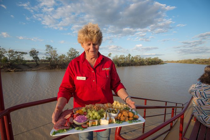 Drover's Sunset Cruise includes Smithy's Outback Dinner and Show - The Longreach Explorer cruise: top-deck views and real river commentary