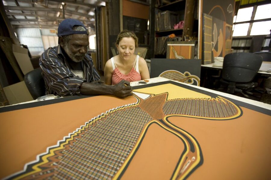 From Darwin: Tiwi By Design Tour by Ferry - The screen printing session that gives you something real to take home