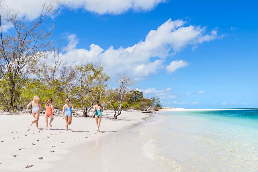 From Hervey Bay: Remote K'gari Tour by Boat with Lunch - Wathumba Creek: snorkel with turtles and play in the turquoise water