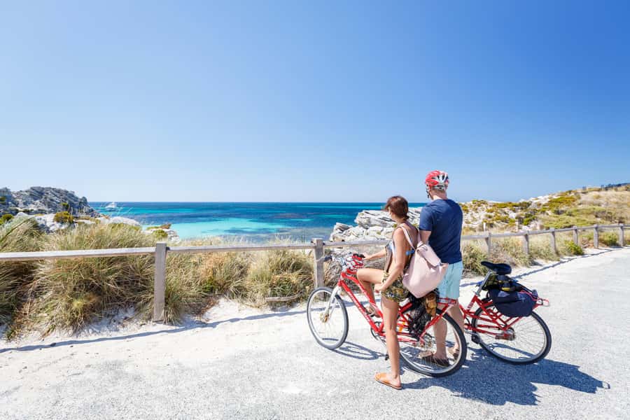 From Perth: Rottnest Island Ferry & Bike Trip - South side strategy: riding for shelter and easier beach time