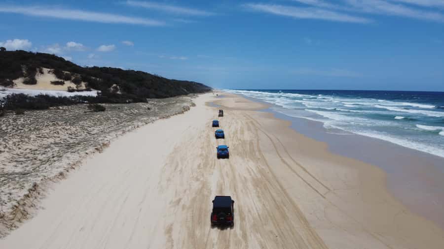From Rainbow Beach: 2-Day K'gari (Fraser Island) 4WD Tour - Eastern Beach 4WD driving: fun, rules, and what the sand feels like