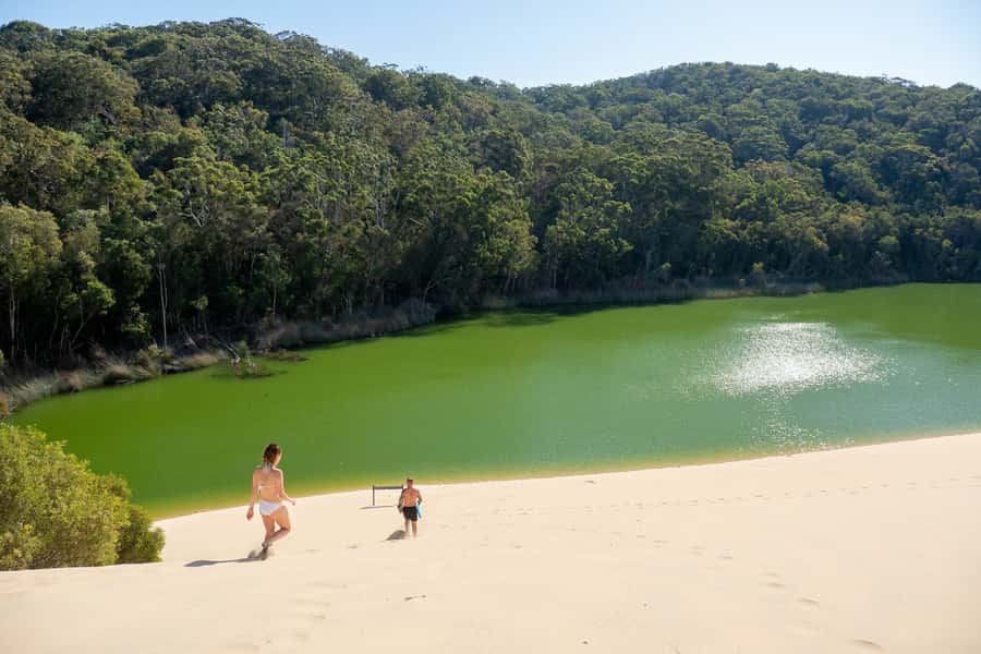 From Rainbow Beach: K'gari, Fraser Island Two-Day Coach Tour - Champagne Pools: waves, natural hot-tub vibes, and the right caution