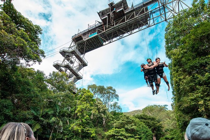 Giant Swing Skypark Cairns by AJ Hackett - The tower experience: safety briefing, then the moment you drop or swing