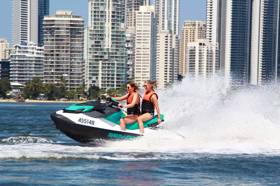 Gold Coast: 1-Hour Jet Ski Ride -No slow zones + Free Photos - The stop at Tipplers Bar on South Stradbroke Island