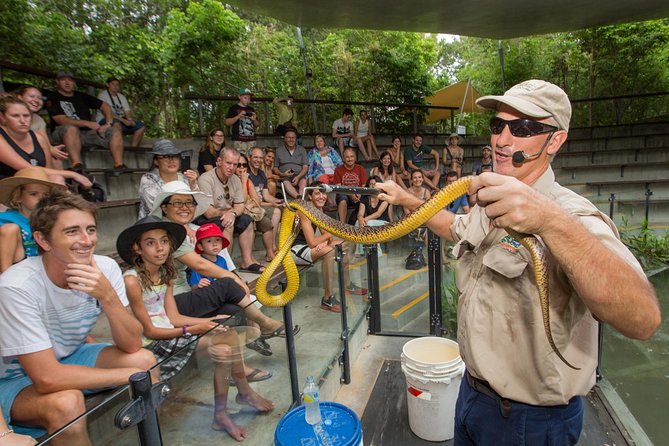 Hartley's Crocodile Adventures Day Trip from Cairns - The Lagoon Boat Cruise: 25 Minutes of Croc Feeding Action