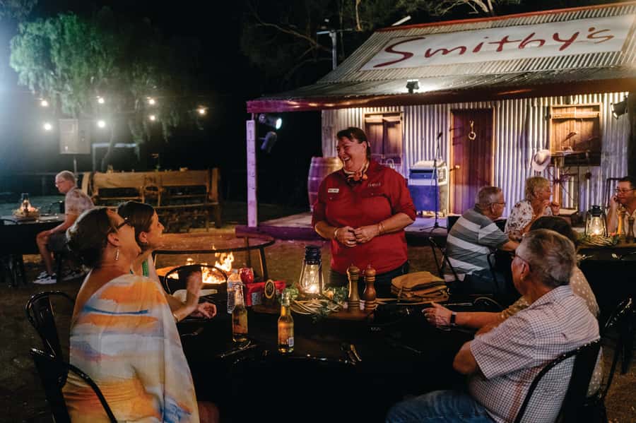 Longreach: Drover's Sunset Cruise & Outback Dinner & Show - Smithy’s Dinner: Two Courses, Camp-Oven Style, and Billy Tea