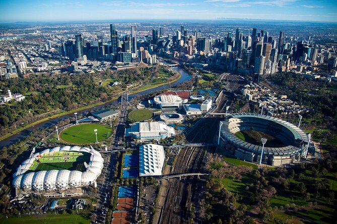 Melbourne City Scenic Helicopter Ride - Rod Laver Arena and the MCG, sports icons you can spot instantly