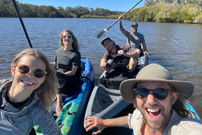 Noosa Everglade Kayak -South/Noosa End - Searching for Stingrays! - Guide energy makes the difference (Hans, Paul, CeCe, Sydney, Josh)