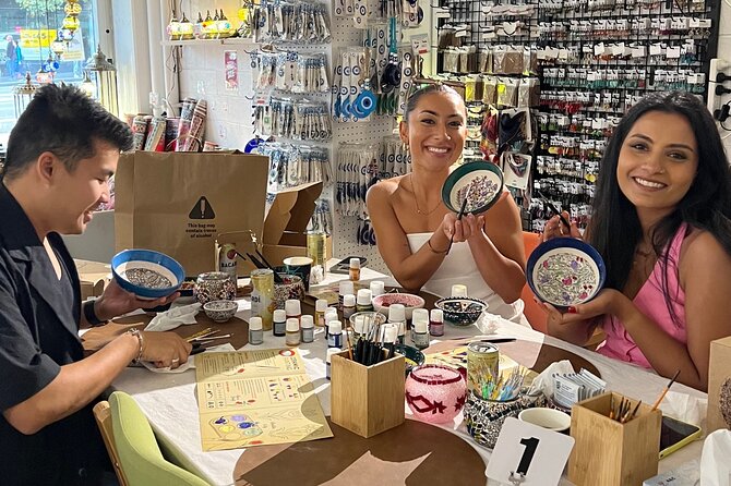 Paint and Sip Classes Sydney: Ceramic Plates & Bowls - BYO wine rules, plus coffee, apple tea, and Turkish delights