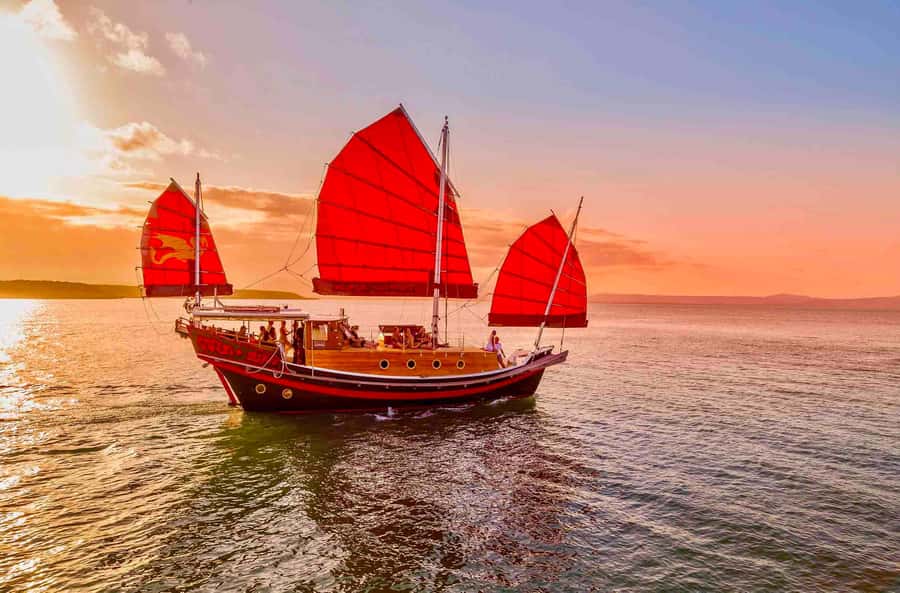 Port Douglas: Sunset Cruise on a Chinese Shaolin Junk Ship - From Berth C3 at Crystalbrook to the Coral Sea route