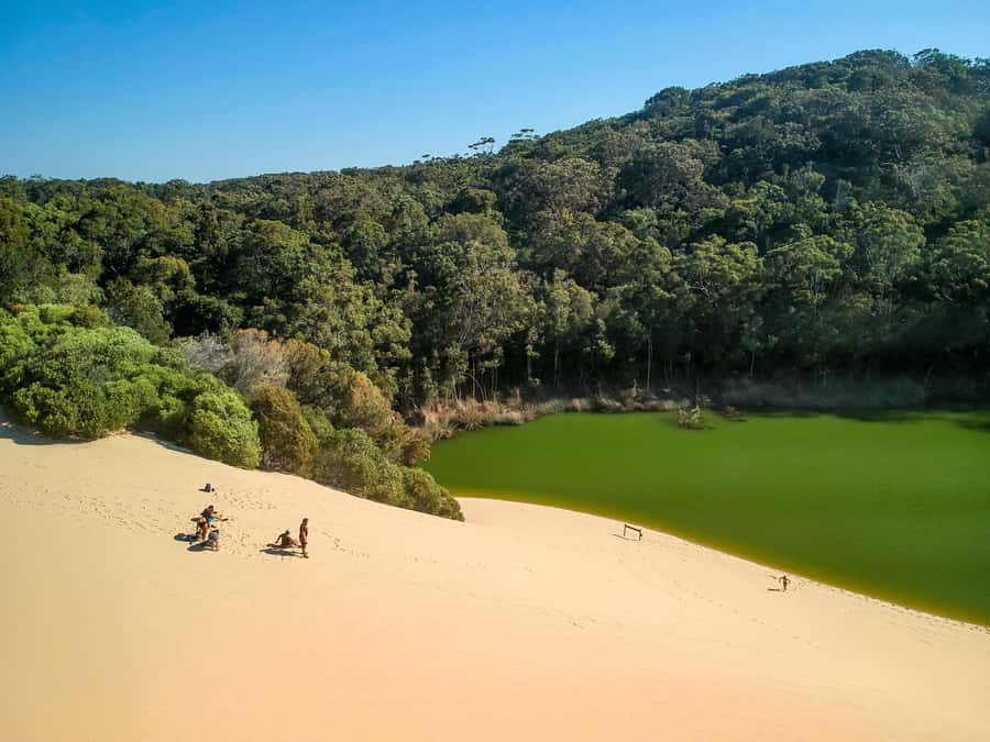 Rainbow Beach: 3-Day K'gari (Fraser Island) 4WD Adventure - Lake Wabby and the Dunes: Your Last Big Swim Before the Beach Night
