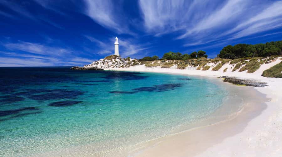 Rottnest Island: Grand Bus and Train Tour with Lunch - The Grand Bus loop: bays, woodlands, and salt lake scenery