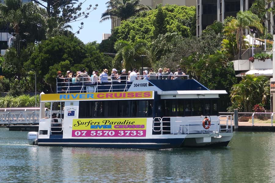 Surfers Paradise: Gold Coast Afternoon River Cruise - The onboard setup: shade, snacks, and a bar with range