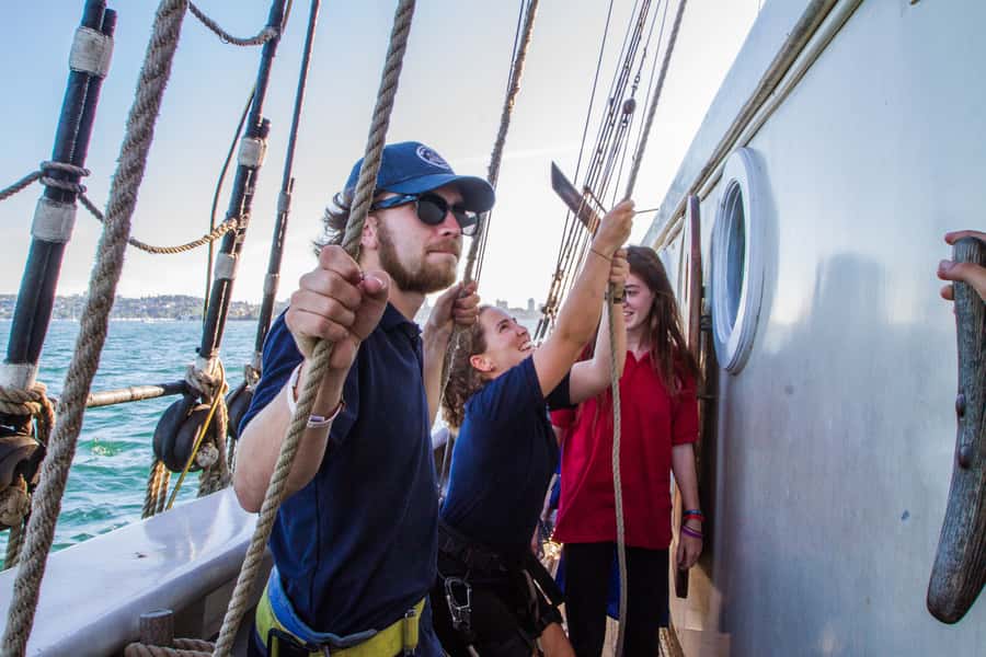 Sydney: Tall Ship Harbour Twilight Dinner Cruise - Crew energy and local storytelling, why names matter