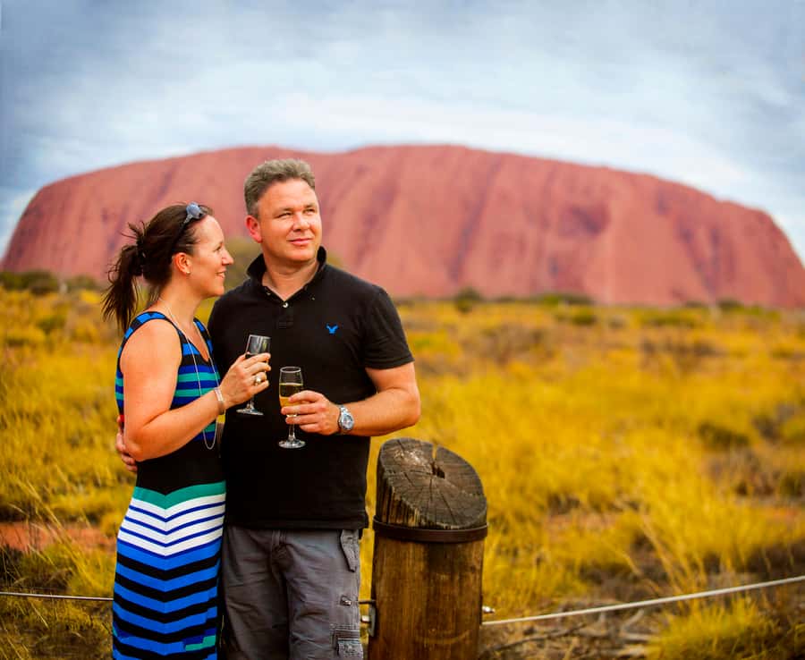 Uluru: Sunset, Sparkling Wine, Cheeseboard & Gourmet BBQ - What the post-sunset transfer is really doing