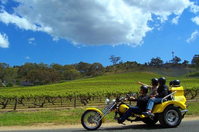 Unique Trike Barossa Valley Half Day Private Tour For 2 - The private setup: Tony, the yellow trike, and headset clarity